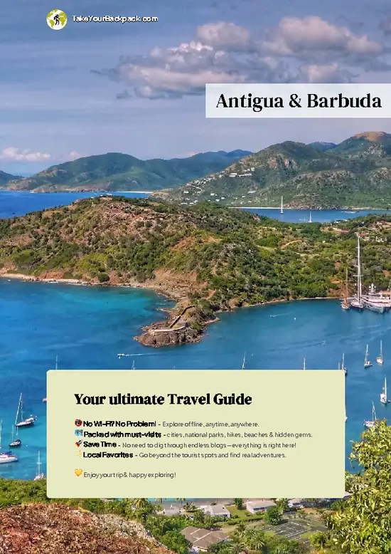 example page 0 from our offline Travel Guide for Antigua and Barbuda